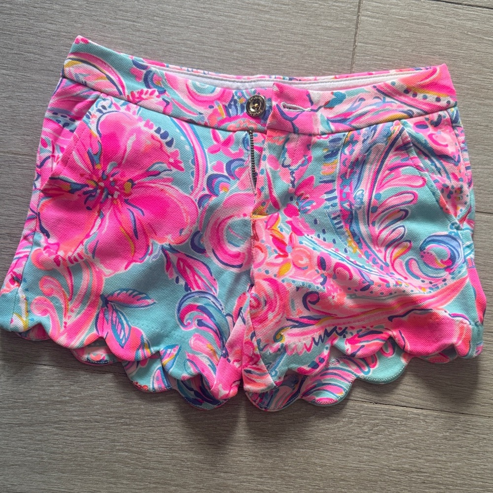 Lilly Pulitzer Pink and Blue High Waist Shorts